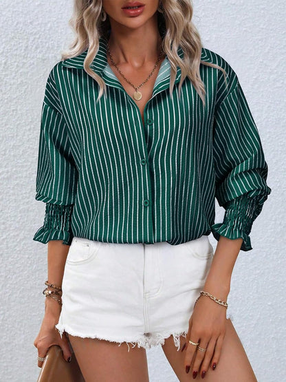 Aleksandra - Gestreepte blouse met knoopsluiting voor dames