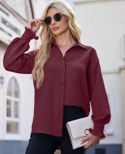Aleksandra - Gestreepte blouse met knoopsluiting voor dames