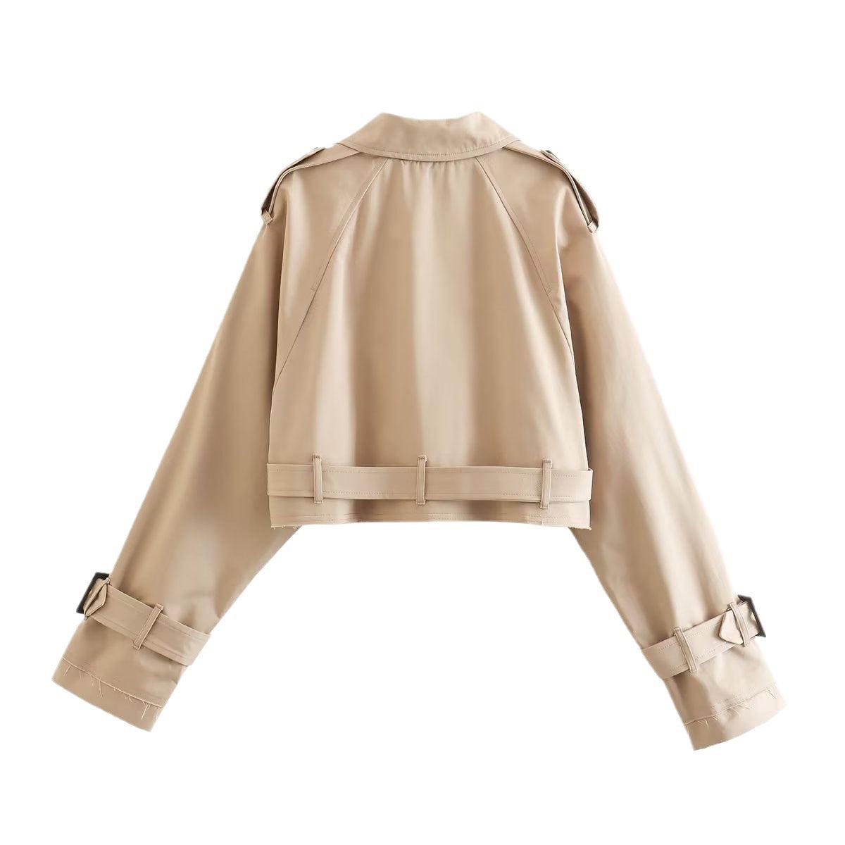 Emory – Cropped Trenchcoat met Tailleband voor Dames