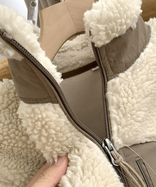 Vrouwen Teddy Jas Met Rits Staande Kraag En Borstzak Winter