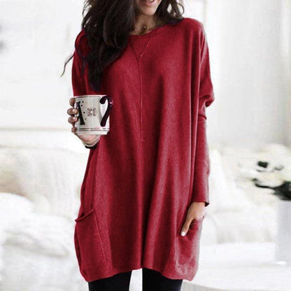 Dames mini winter jurk met zakken
