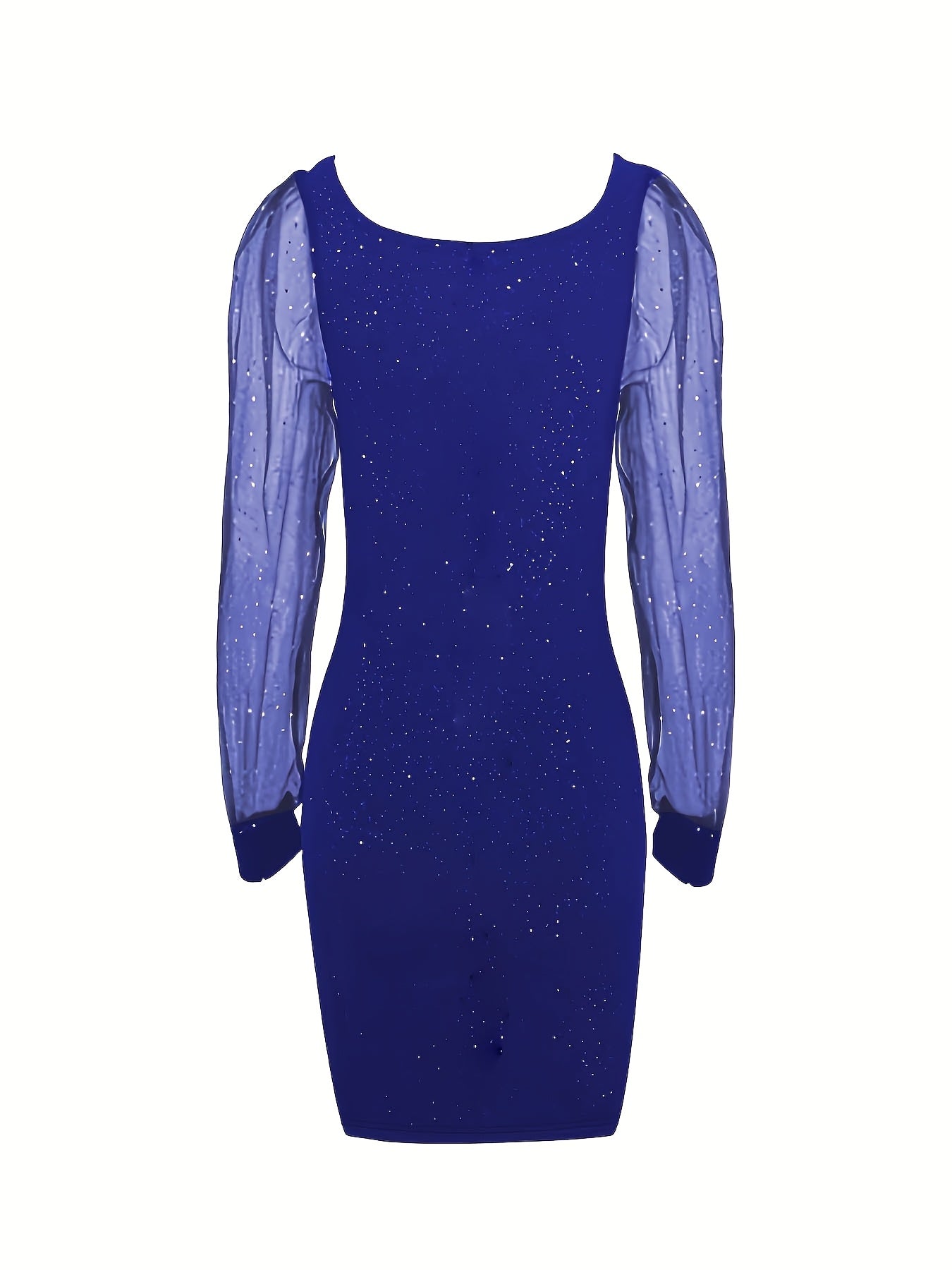 Glitter Midi Bodycon Cocktailjurk Voor Dames Met Mesh Mouwen