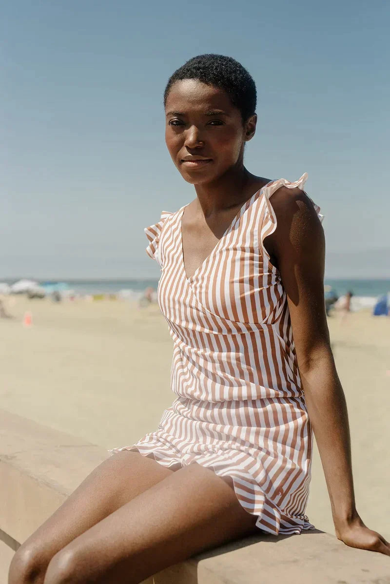 Zomerse Tankini Set voor Dames met Ruches en V-hals