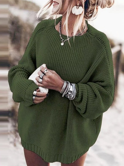 Casual Oversized Gebreide Dames Set met Mini Rok en Sweater