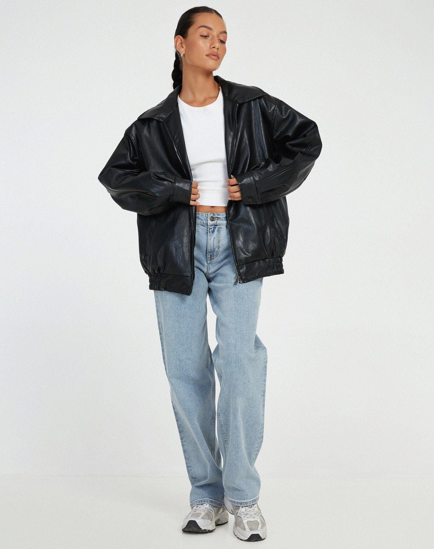 Tara - Oversized Imitatie Leren Jack voor Dames