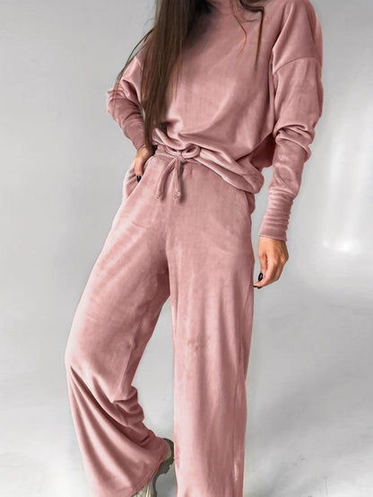 Birthe – Velours Huispak met Col voor Dames