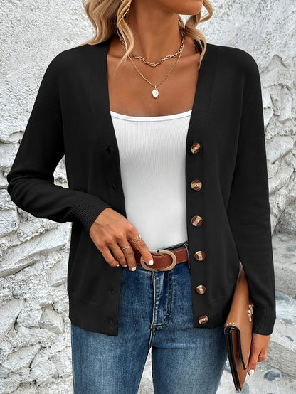 Elegant Dames Vest Met Knopen En Lange Mouwen