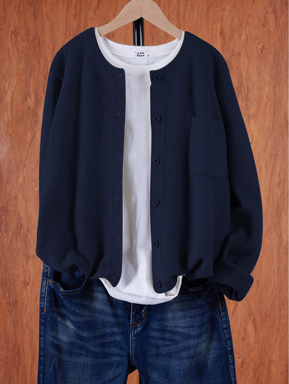 Trendy Zacht Gebreid Dames Vest Met Knopen En Borstzak