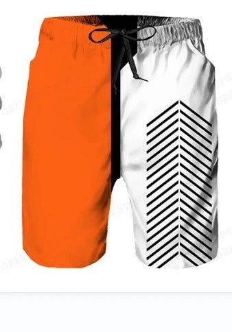 Heren Zomer Zwembroek Met Trekkoord En Grafisch Design
