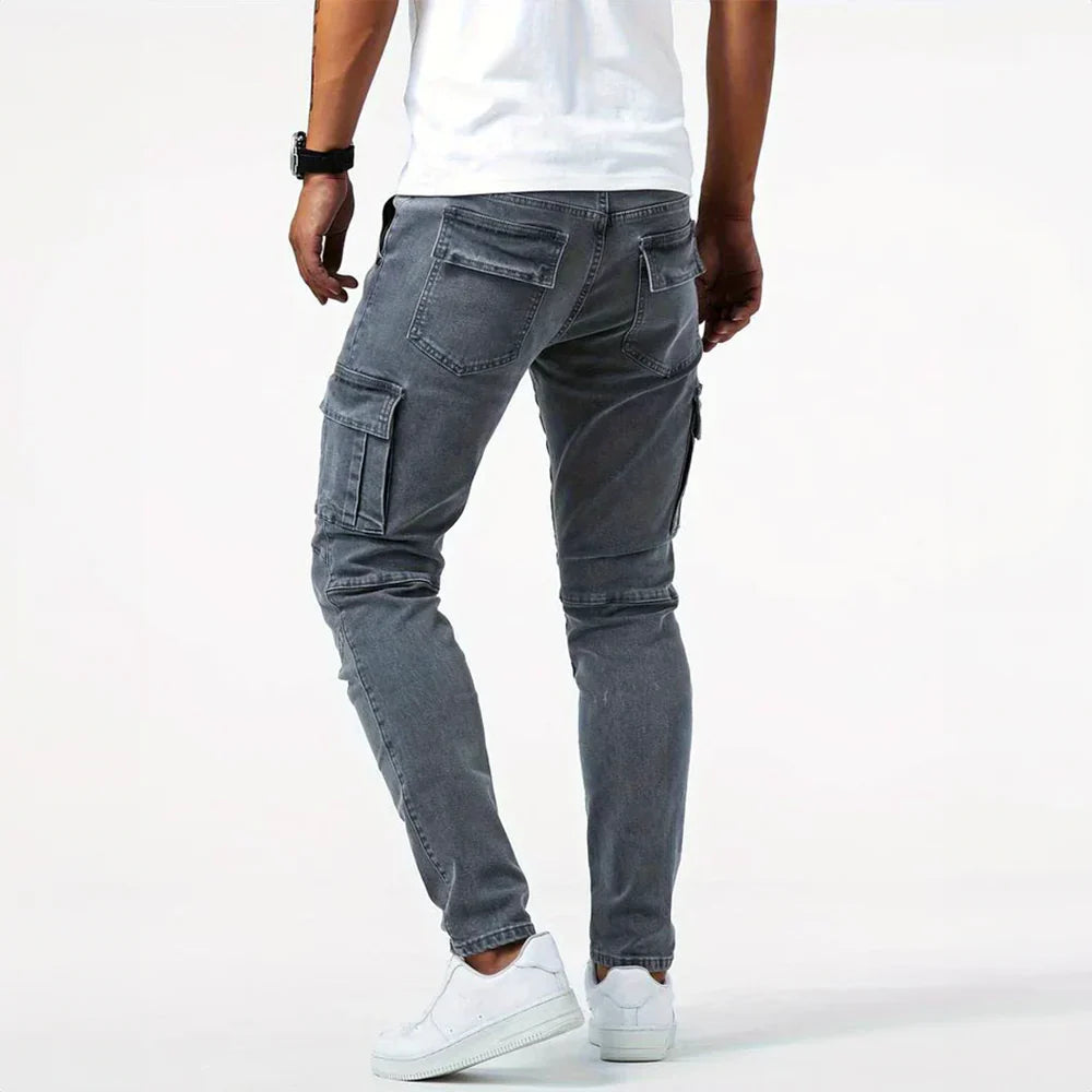 Heren Stretch Cargojeans Met Slim Fit En Utility Zakken