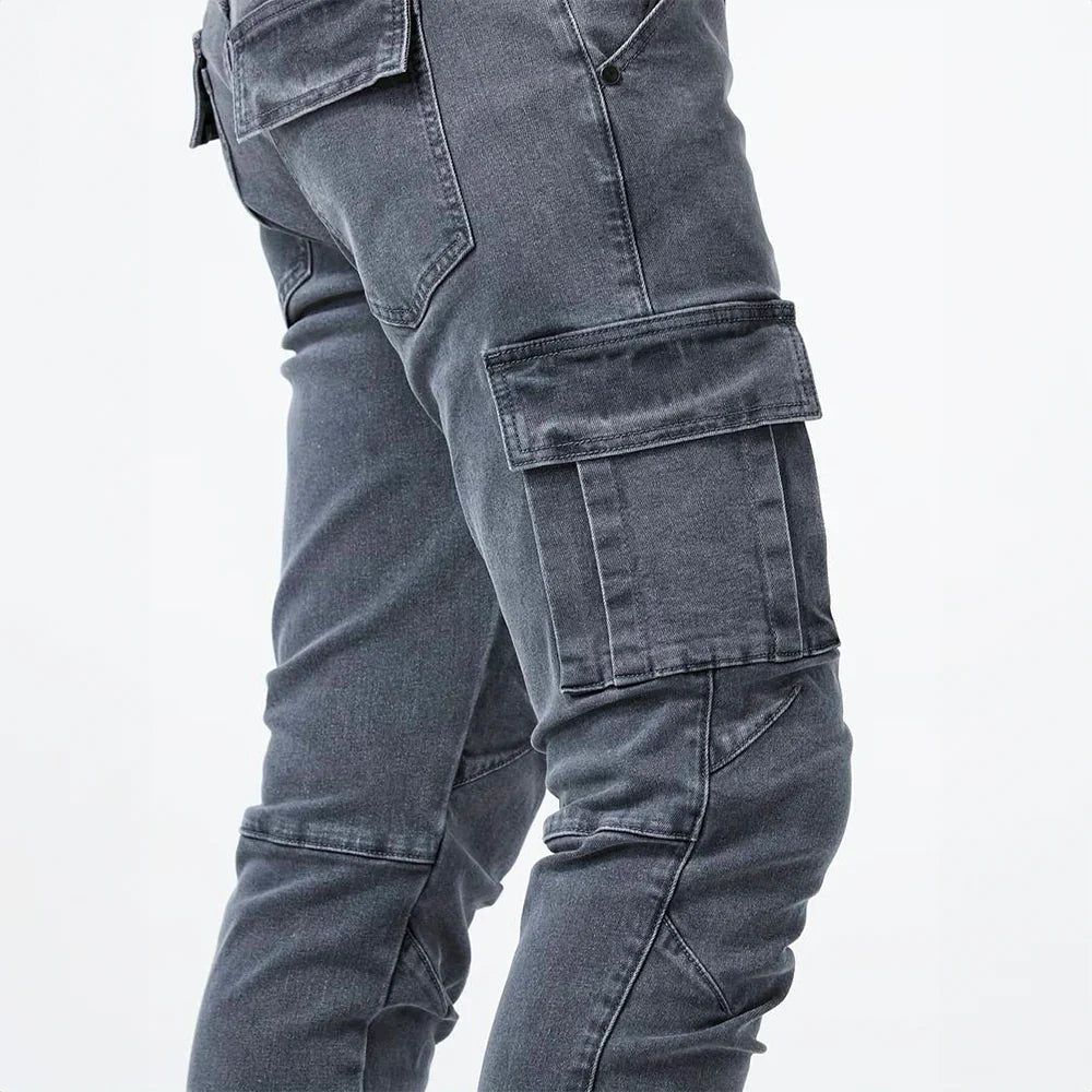 Heren Stretch Cargojeans Met Slim Fit En Utility Zakken