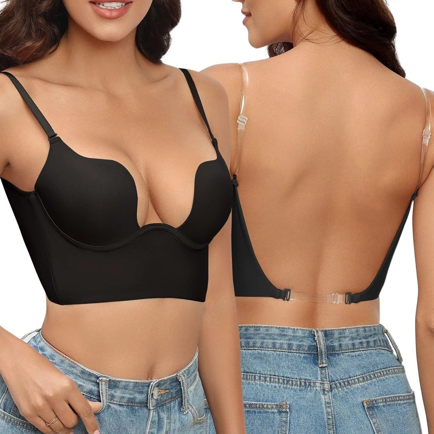 Adriana – Naadloze Backless BH met Diepe Halslijn