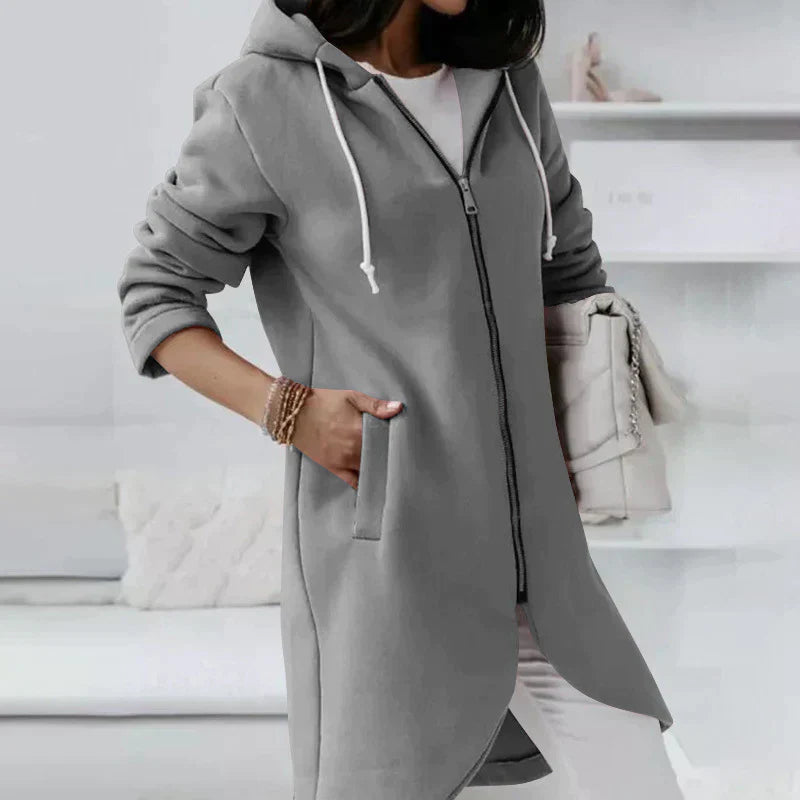 Lange Winter Dames Vest Met Ritssluiting