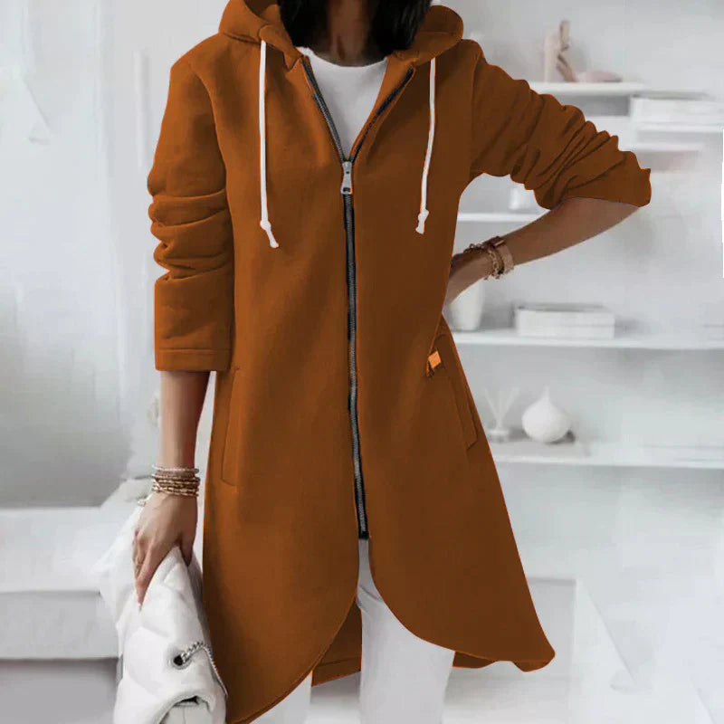 Lange Winter Dames Vest Met Ritssluiting