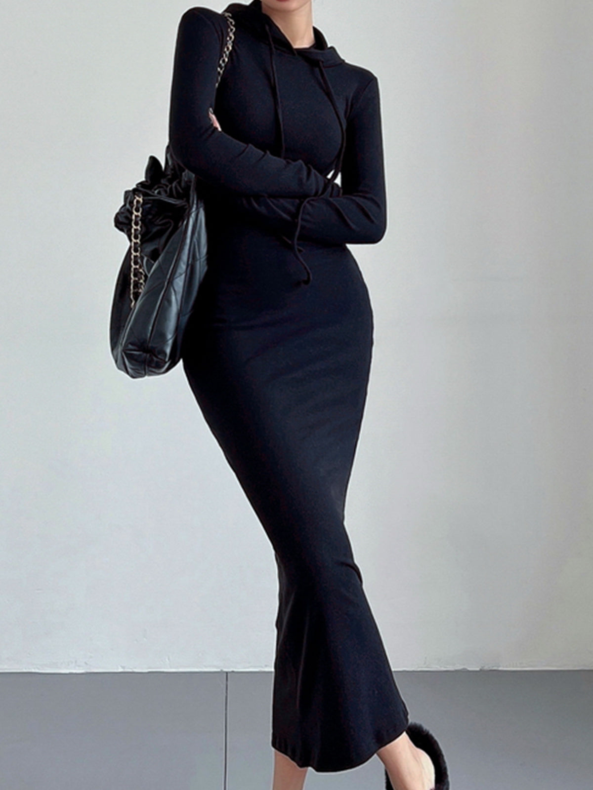 Warme Maxi Sweaterjurk Voor Dames Met Lange Mouwen
