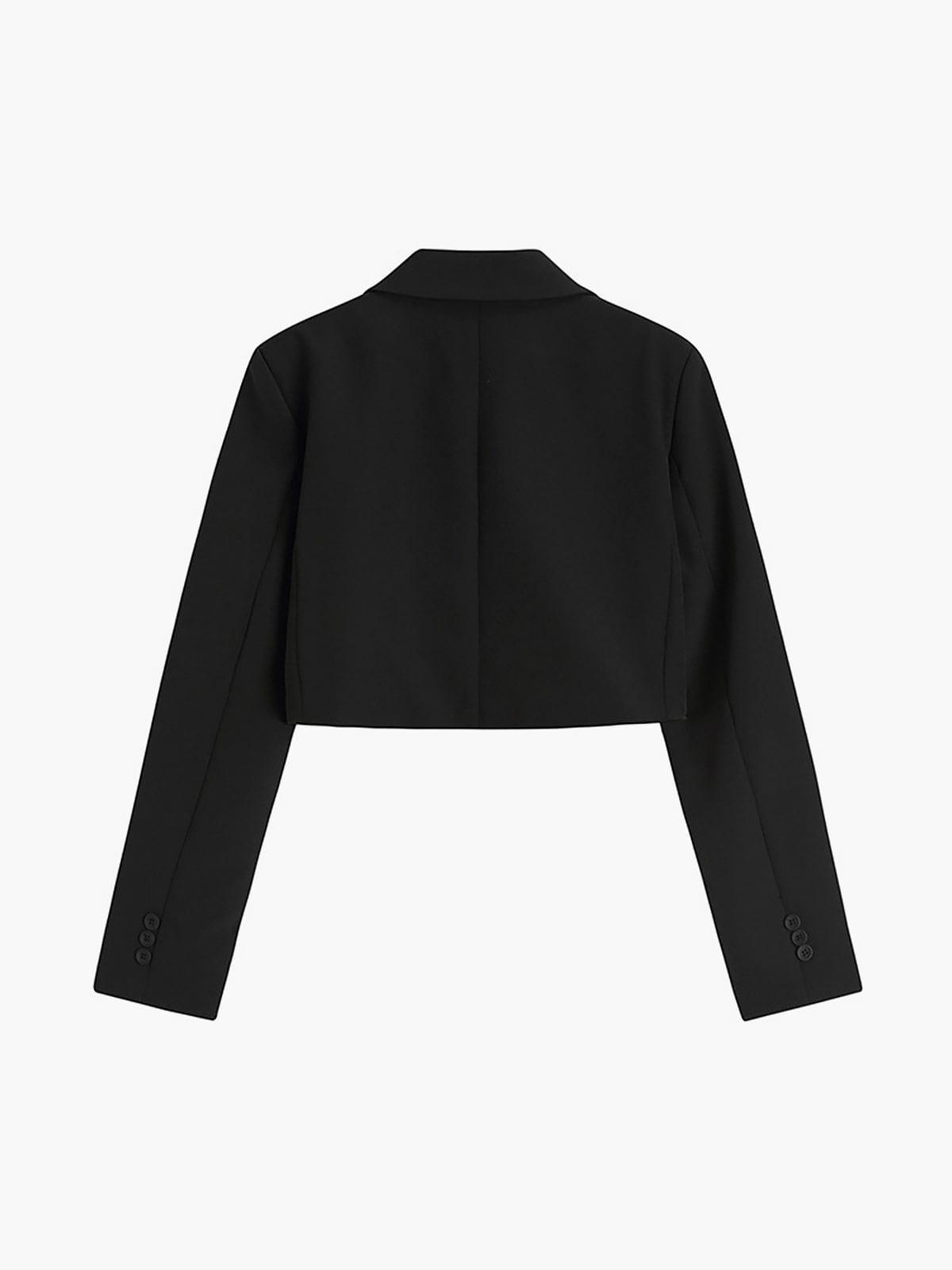 Annamarie - Trendy zwarte cropped blazer