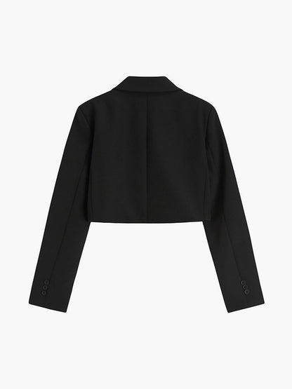 Annamarie - Trendy zwarte cropped blazer