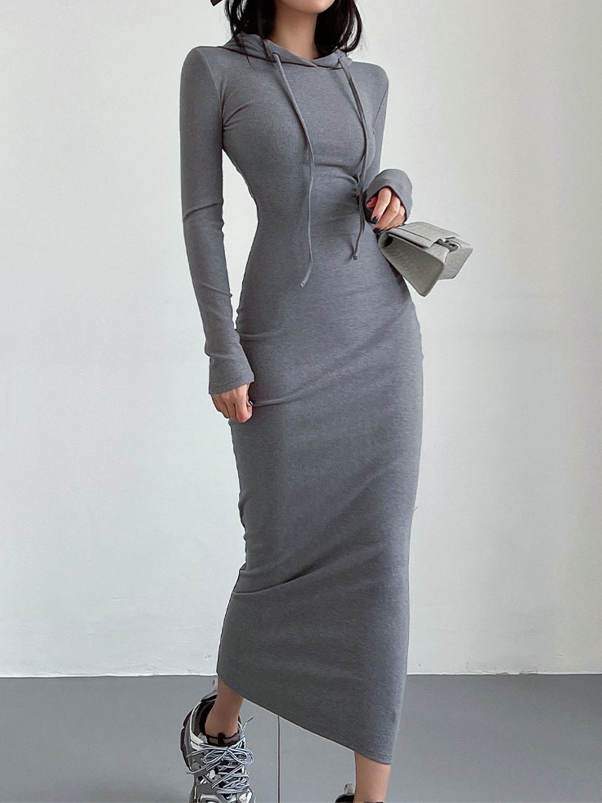 Warme Maxi Sweaterjurk Voor Dames Met Lange Mouwen