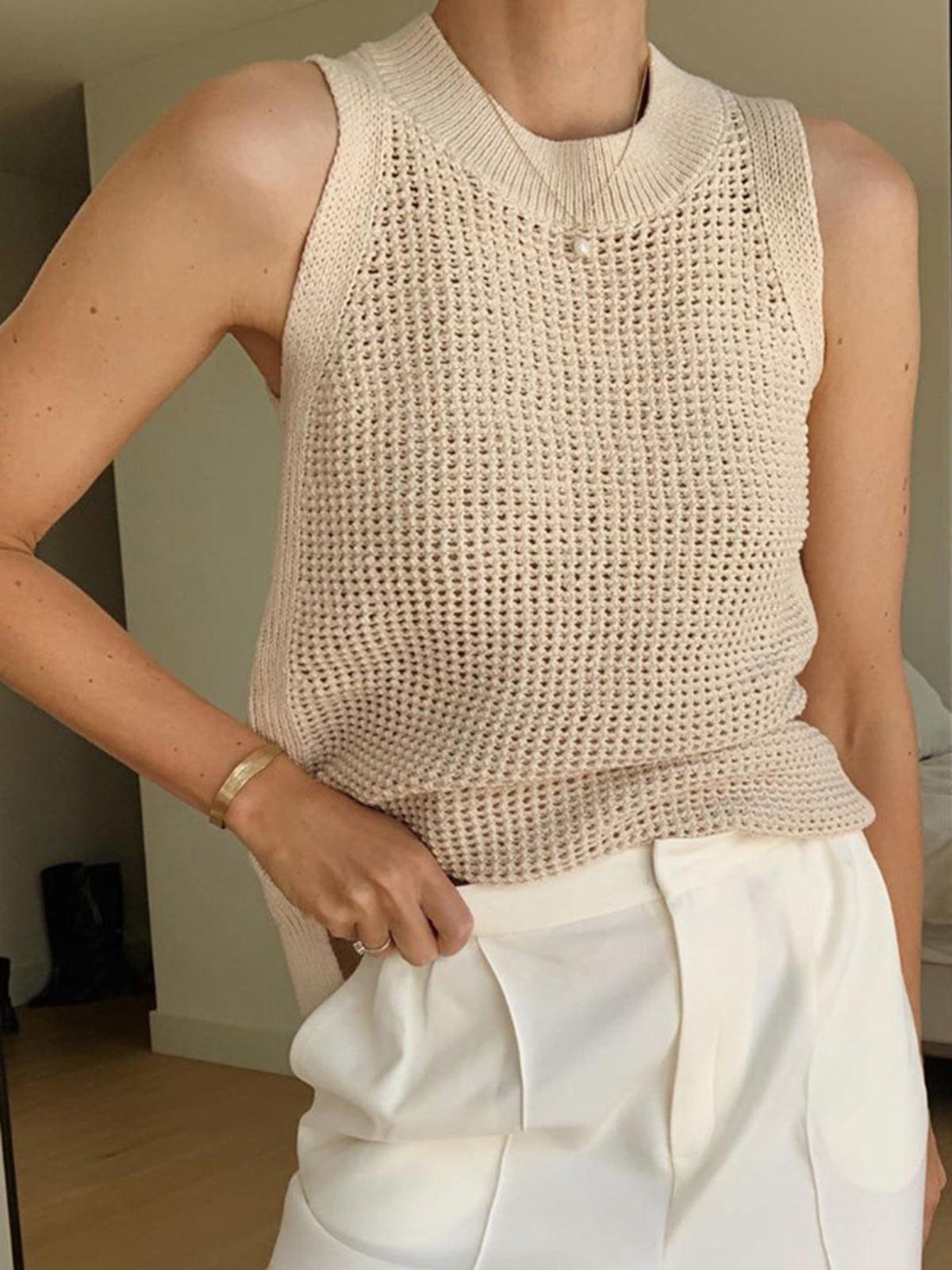 Adelaide - Gebreide holle tanktop voor dames