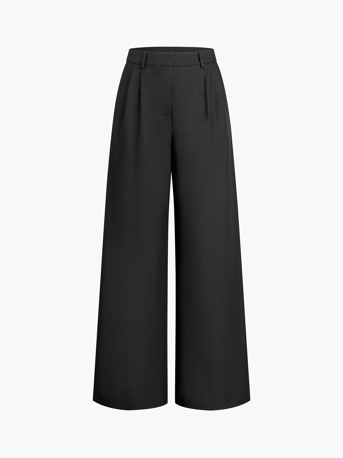 Avery - Broek met geplooide wijde pijpen voor dames