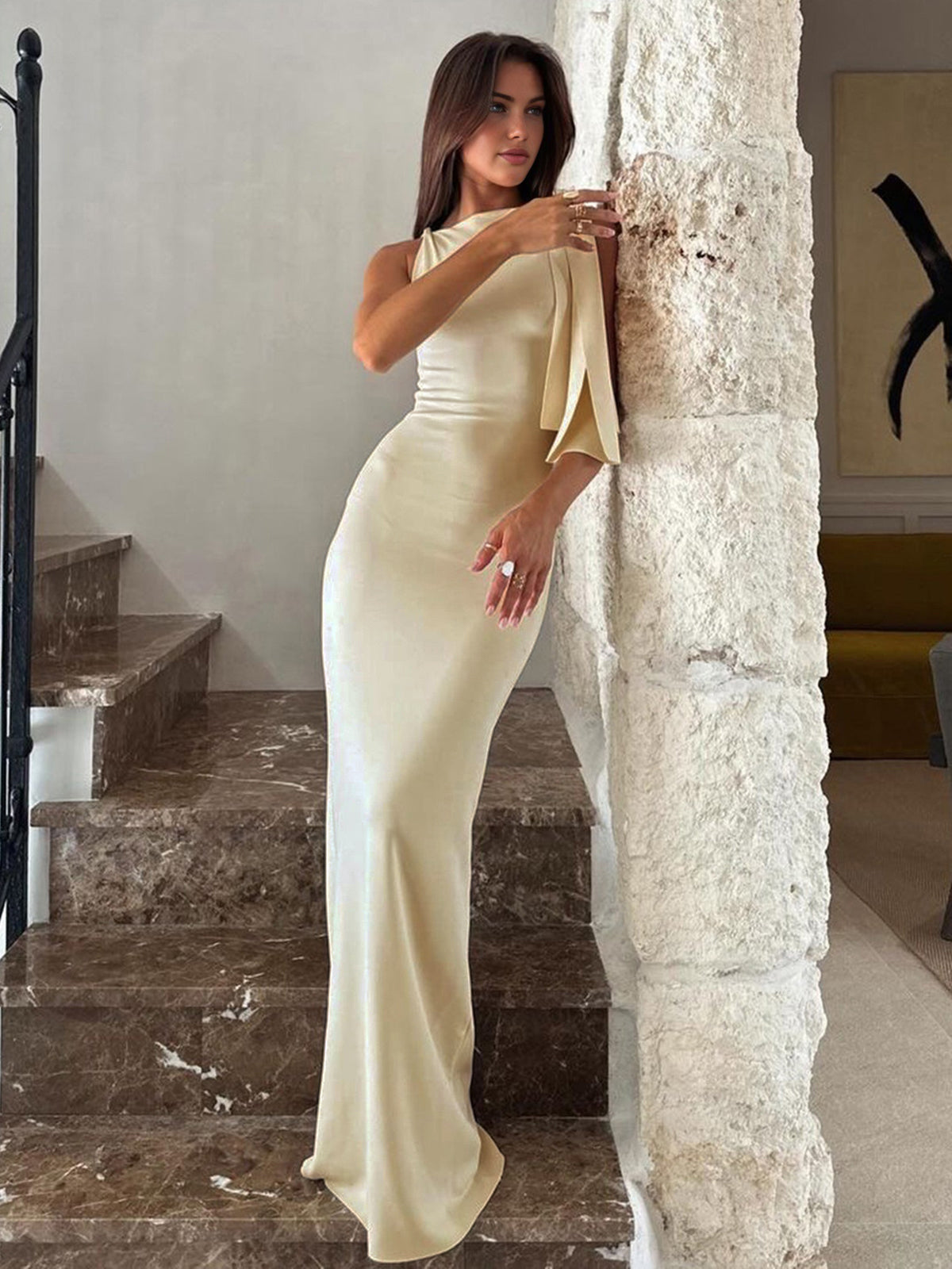 Lara - Elegante Maxi jurk met knoopsluiting voor dames