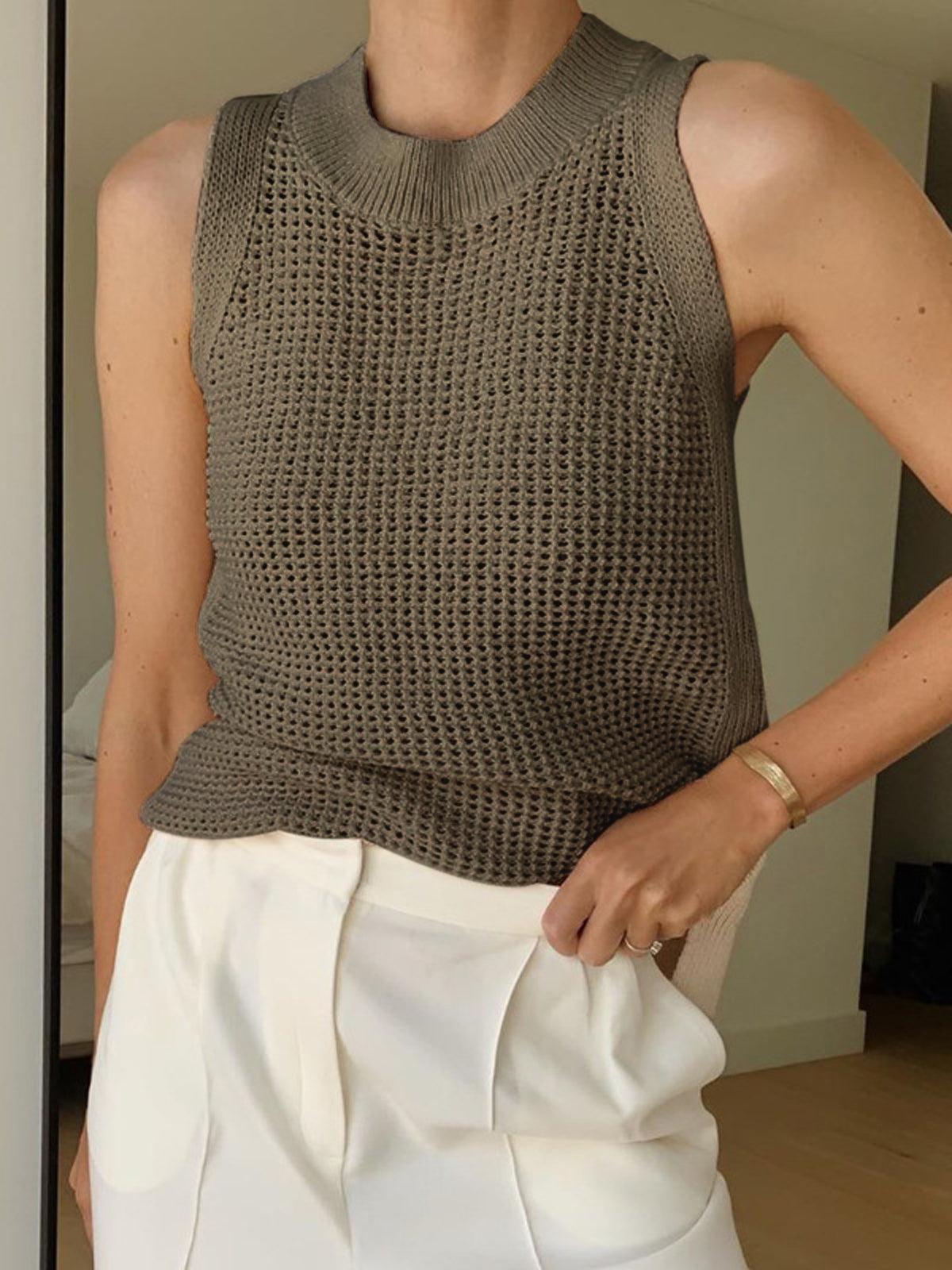 Adelaide - Gebreide holle tanktop voor dames