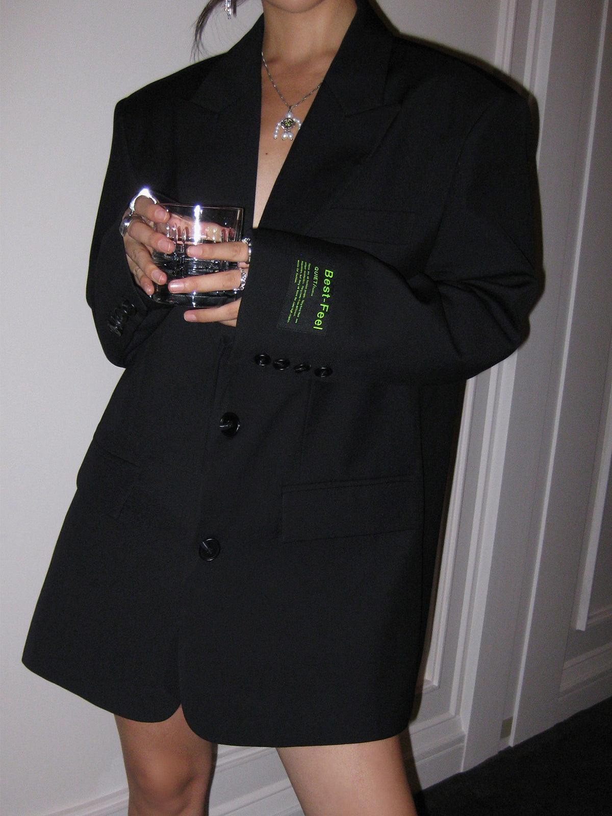 Oversized Elegant Dames Lange Blazer Met Zakken
