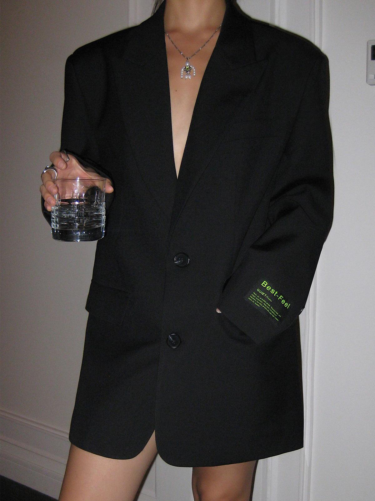Oversized Elegant Dames Lange Blazer Met Zakken