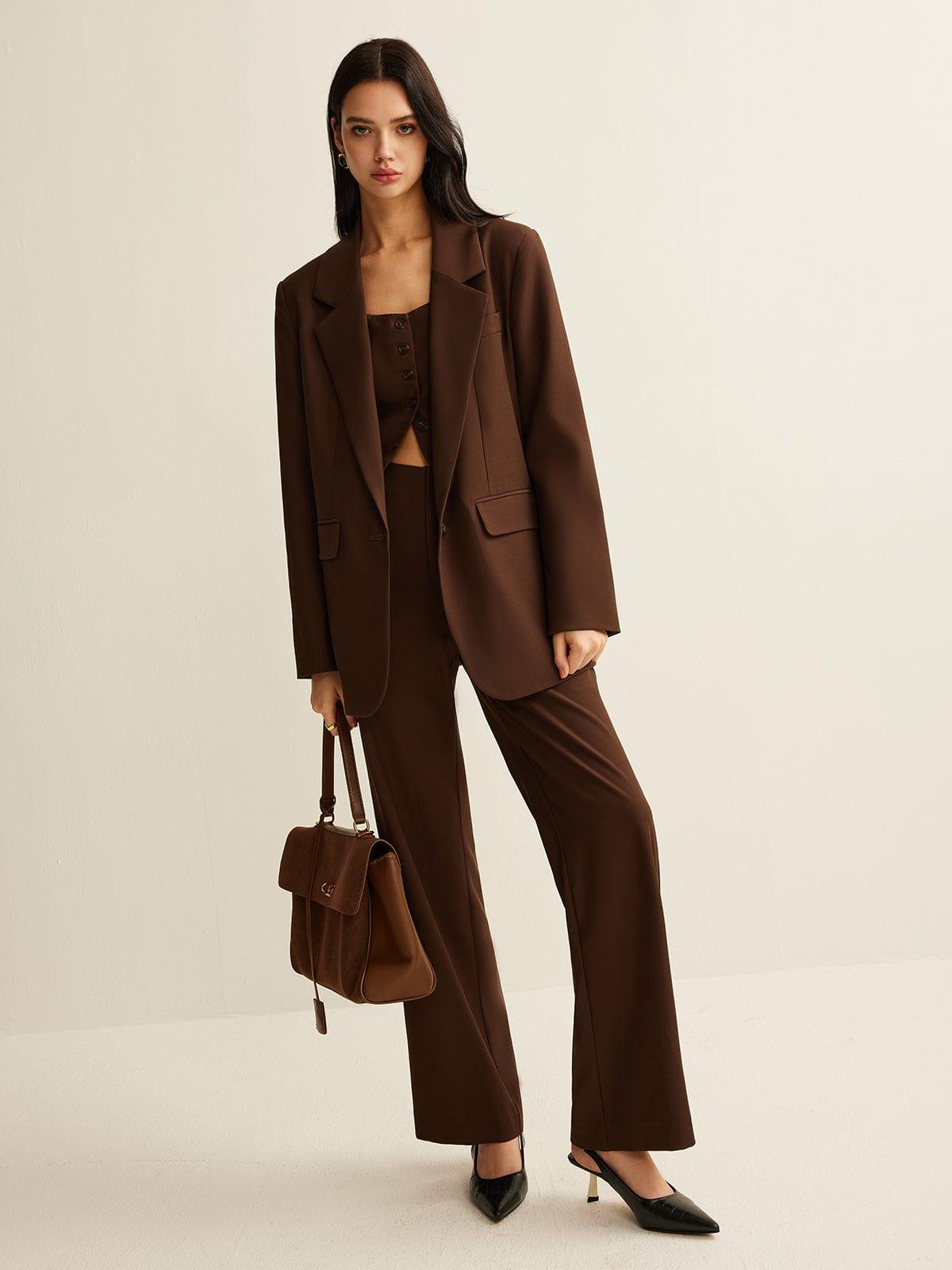 Elegante Dames Pak met Broek Formele Blazer Set