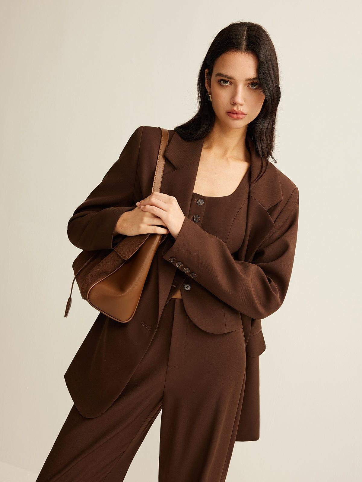 Elegante Dames Pak met Broek Formele Blazer Set