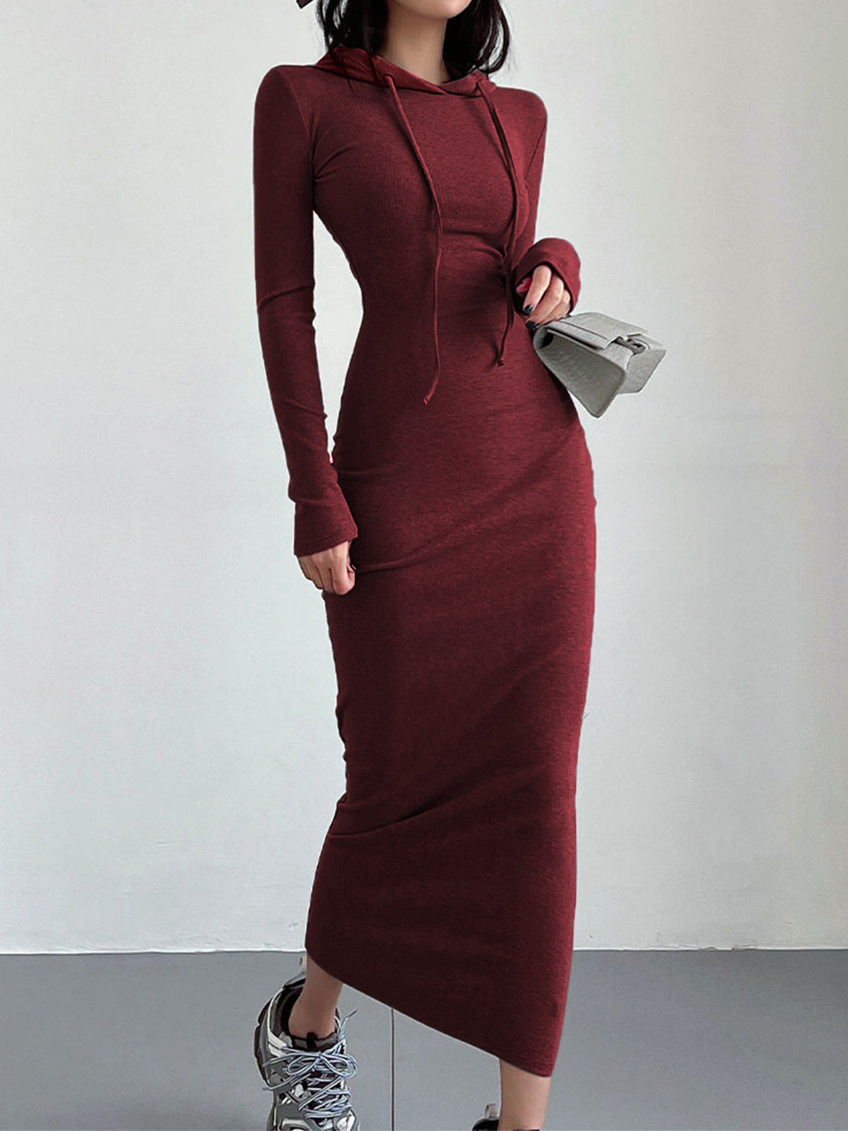 Warme Maxi Sweaterjurk Voor Dames Met Lange Mouwen