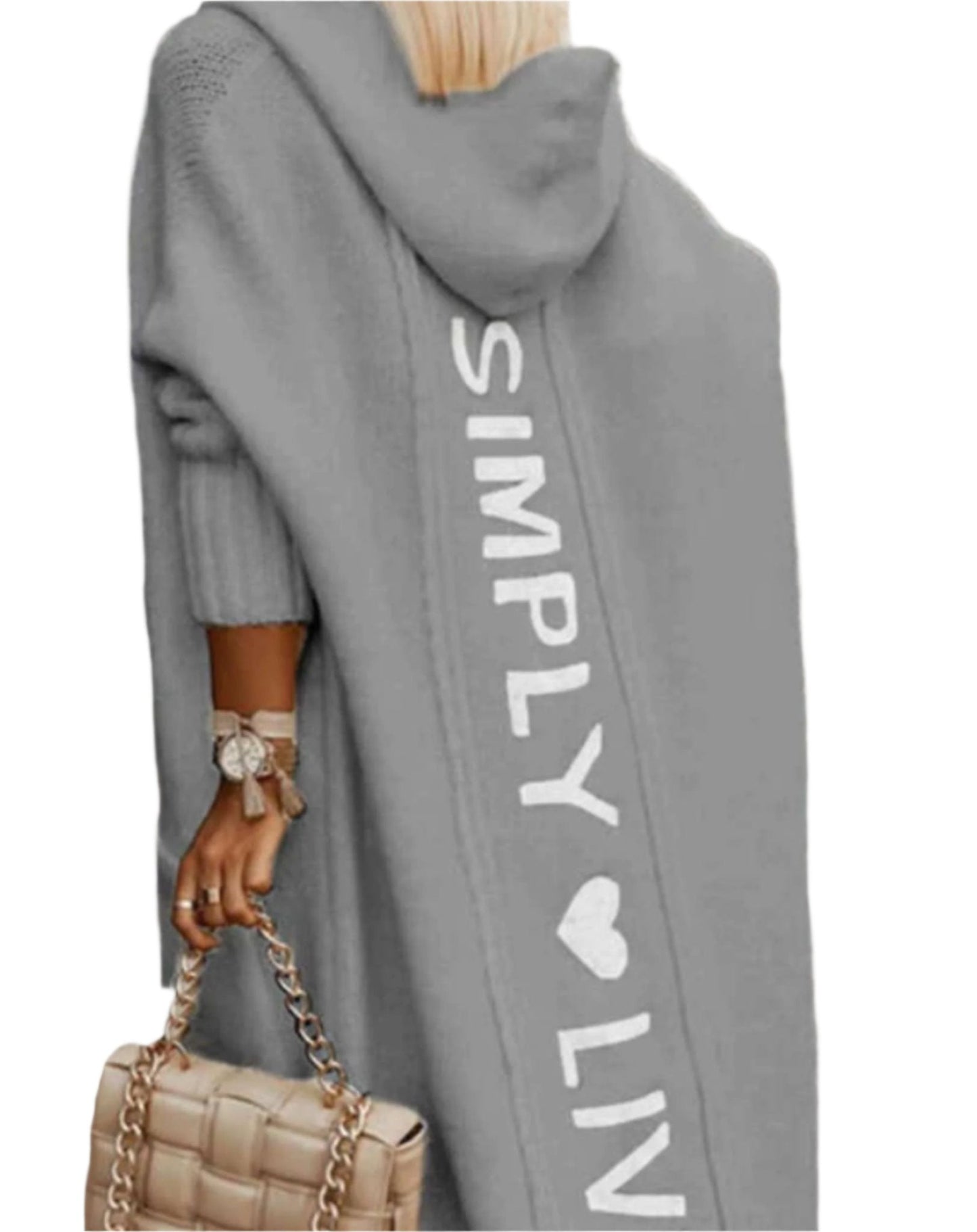 Mathilde - Gebreid oversized vest met capuchon voor dames