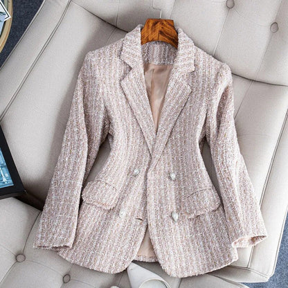 Rafaelle - Tweed blazer met parelmoeren knopen voor dames