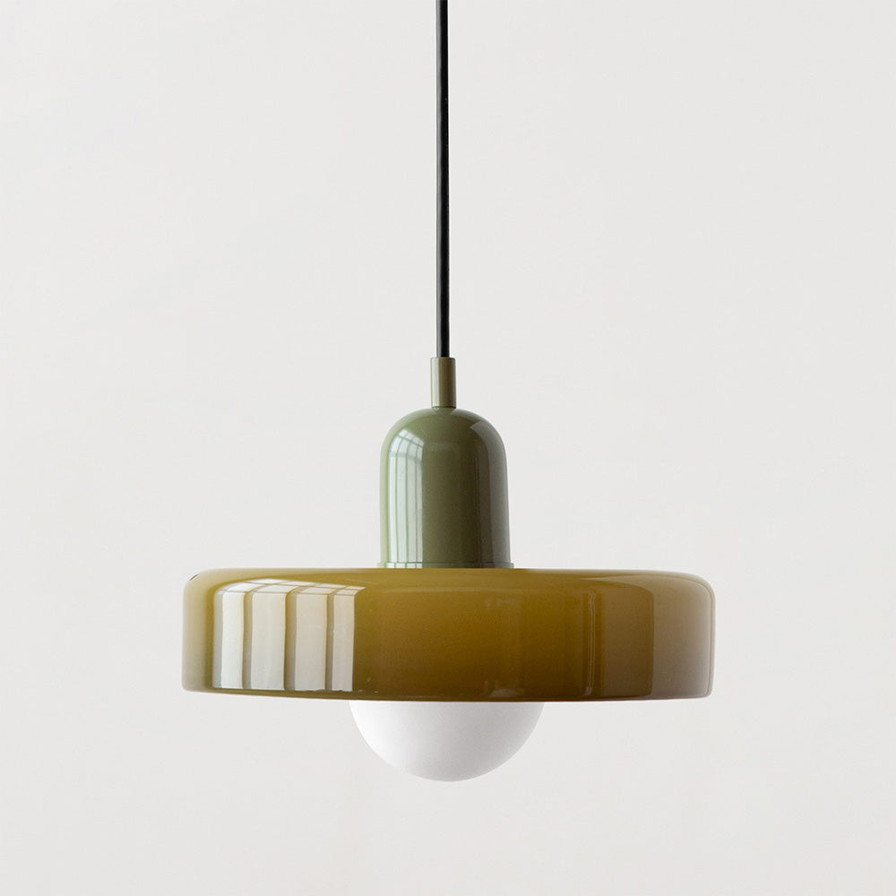 Hanglamp Van Gekleurd Glas In Retro Stijl