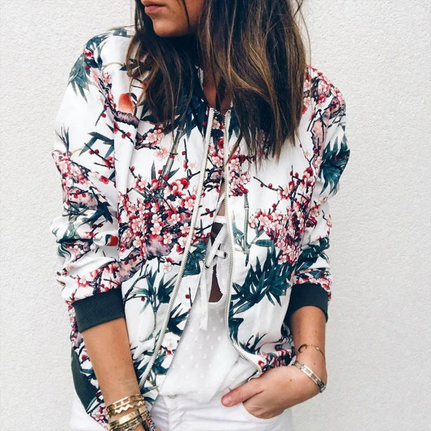 Miriam - Bloemen Bomberjack