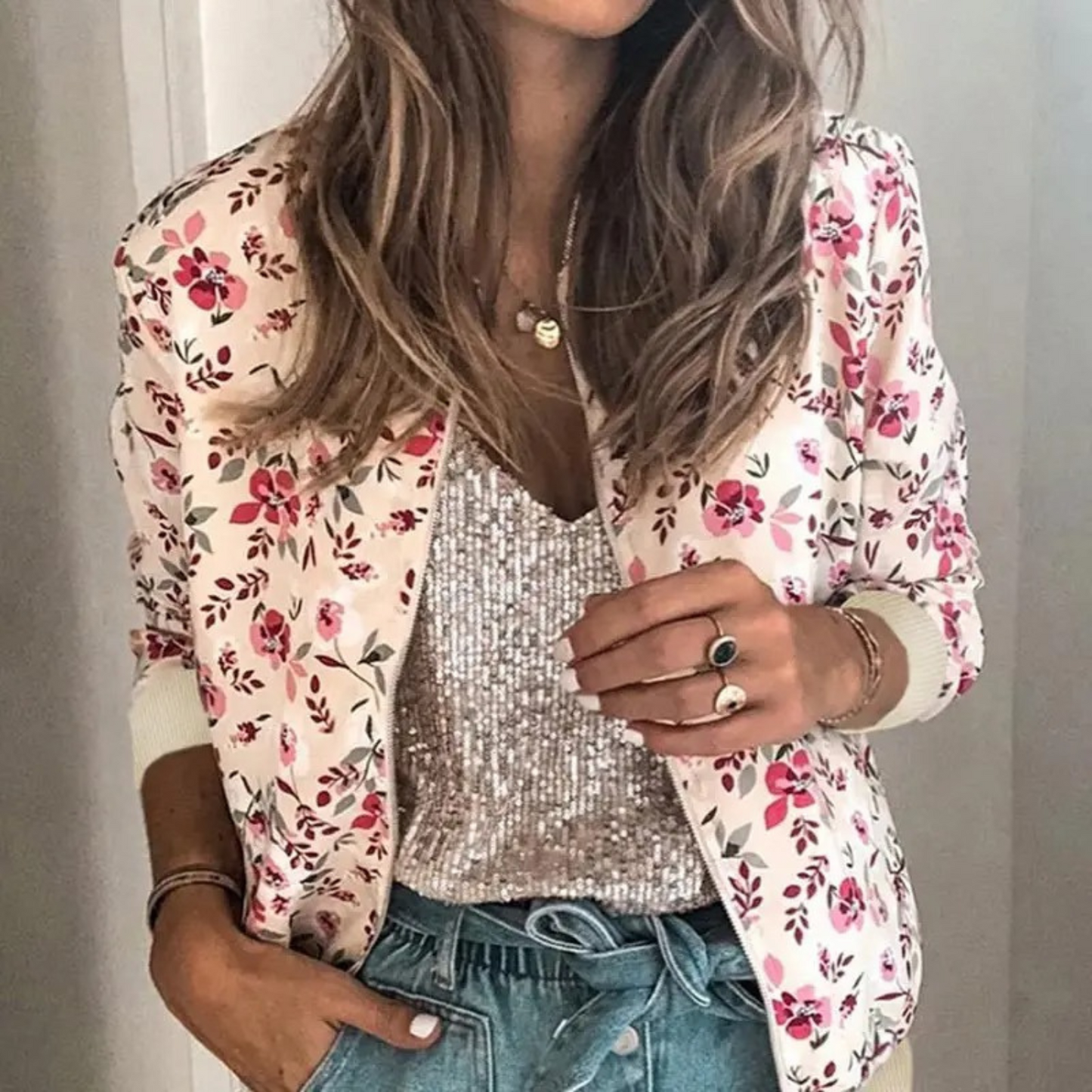 Miriam - Bloemen Bomberjack