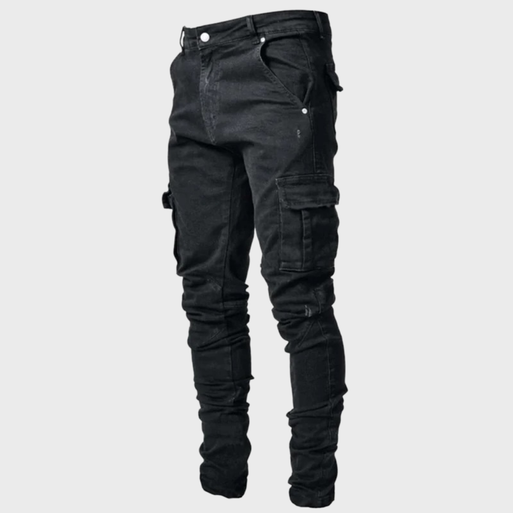 Slim Fit Cargo Jeans met Utility Zakken voor Heren