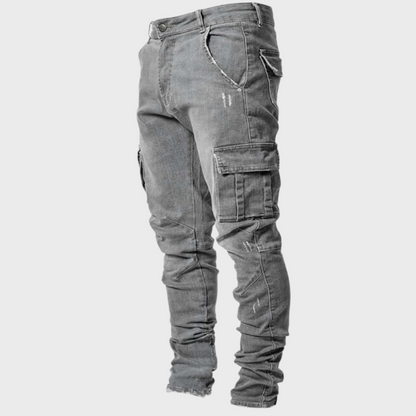 Slim Fit Cargo Jeans met Utility Zakken voor Heren