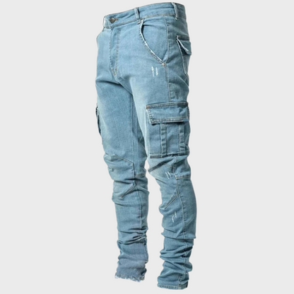 Slim Fit Cargo Jeans met Utility Zakken voor Heren