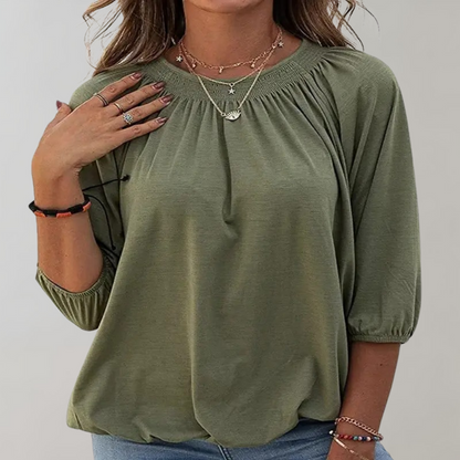 Zorka - Gesmokte Hals Pofmouw Blouse voor dames