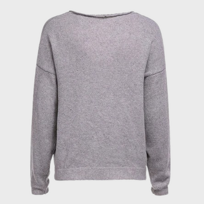 Winterse Elegante Gebreide Trui met V Hals voor Vrouwen