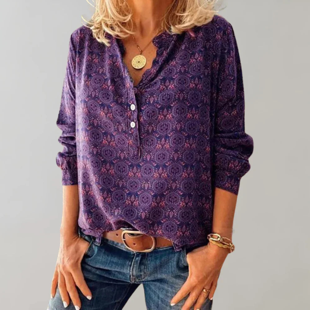 Liva - Vintage stijl blouse met authentieke uitstraling