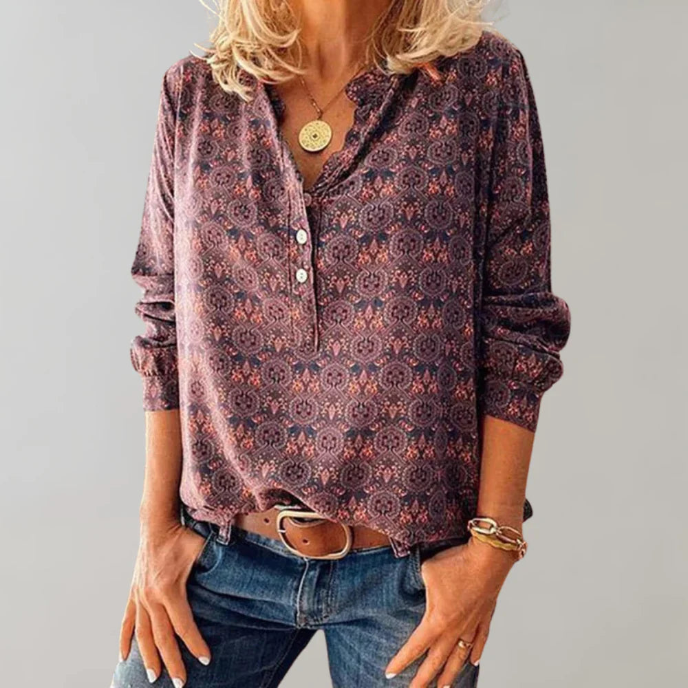 Liva - Vintage stijl blouse met authentieke uitstraling