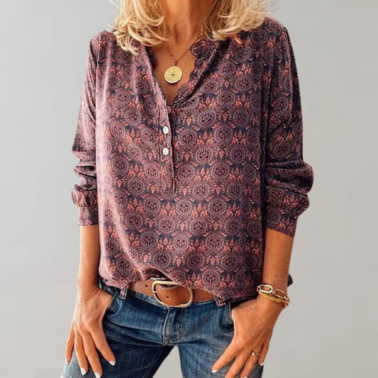 Liva - Vintage stijl blouse met authentieke uitstraling