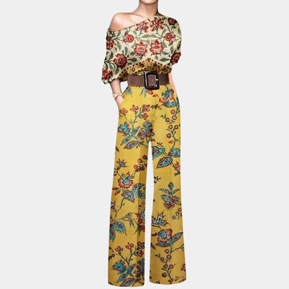 Vrouwen Stijlvolle Jumpsuit Met Vlindermotief En Ceintuur