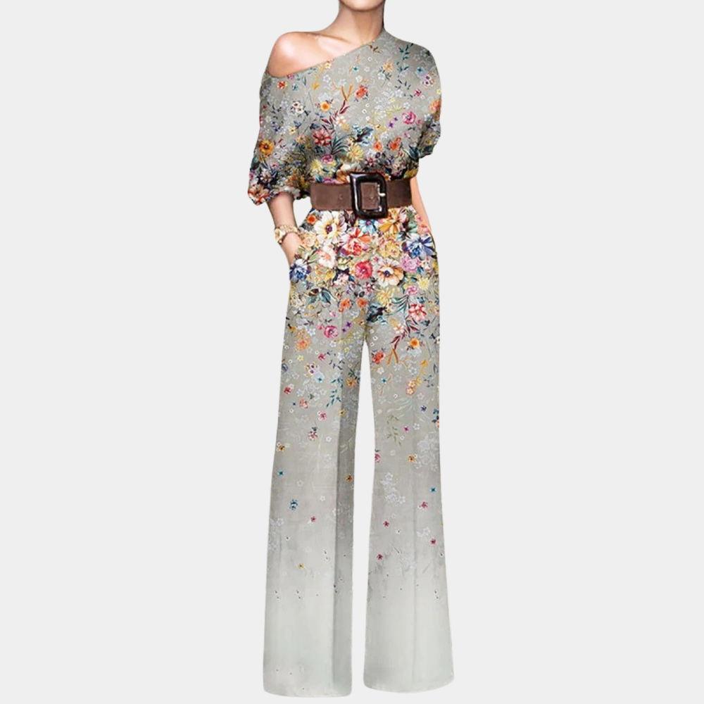 Vrouwen Stijlvolle Jumpsuit Met Vlindermotief En Ceintuur