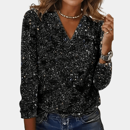 Estie - Party Blouse met Lovertjes en Elegante Look voor Dames