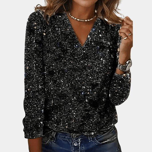 Estie - Party Blouse met Lovertjes en Elegante Look voor Dames