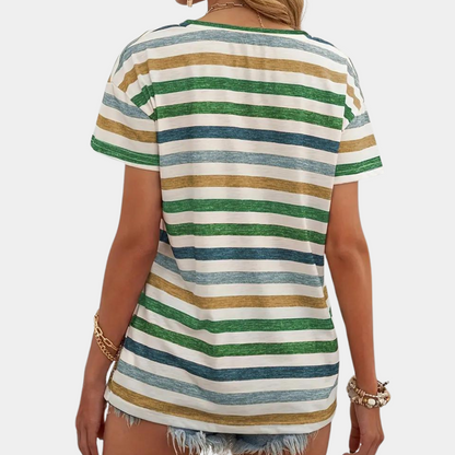 Nerina - Casual Gestreept Katoenen T-shirt voor dames