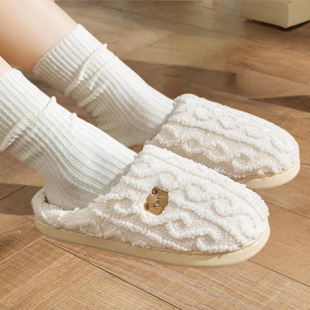 Dames Warme Comfortabele Winterpantoffels Met Leuke Print